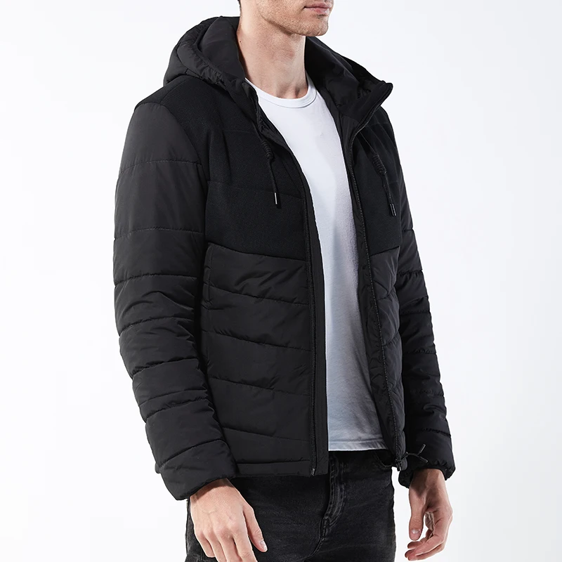 2019 Мужская куртка пальто ветрозащитная осенне зимняя пушистая с капюшоном