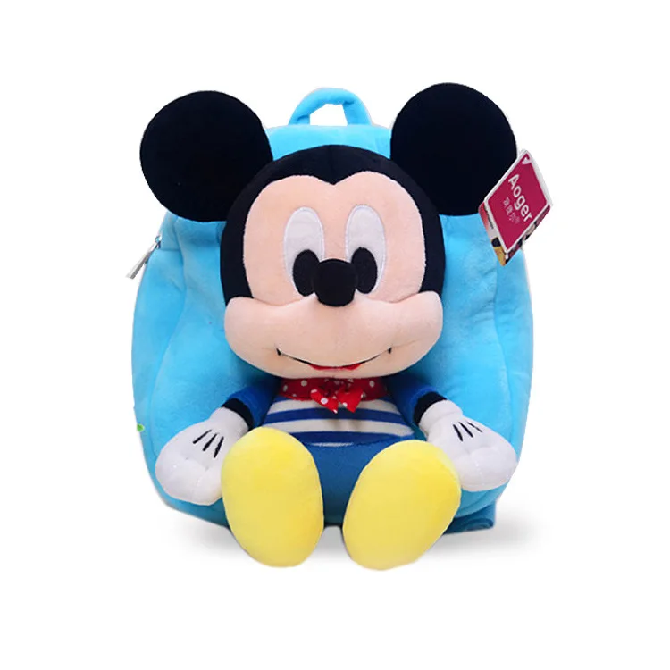 mickey Disney натуральная Новинка Детский сад Милая Наплечная Сумка с мультяшным Микки Маусом Минни детский плюшевый рюкзак для игрушек - Цвет: mickey