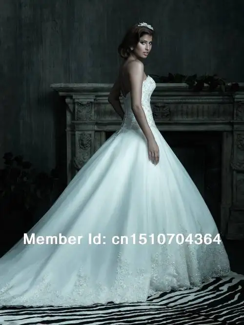 Free Shipping 2014 New Arrival Attractive Ball Gown Sweetheart Organza With Beadings Wedding Dresses Bridal Gowns | Свадьбы и