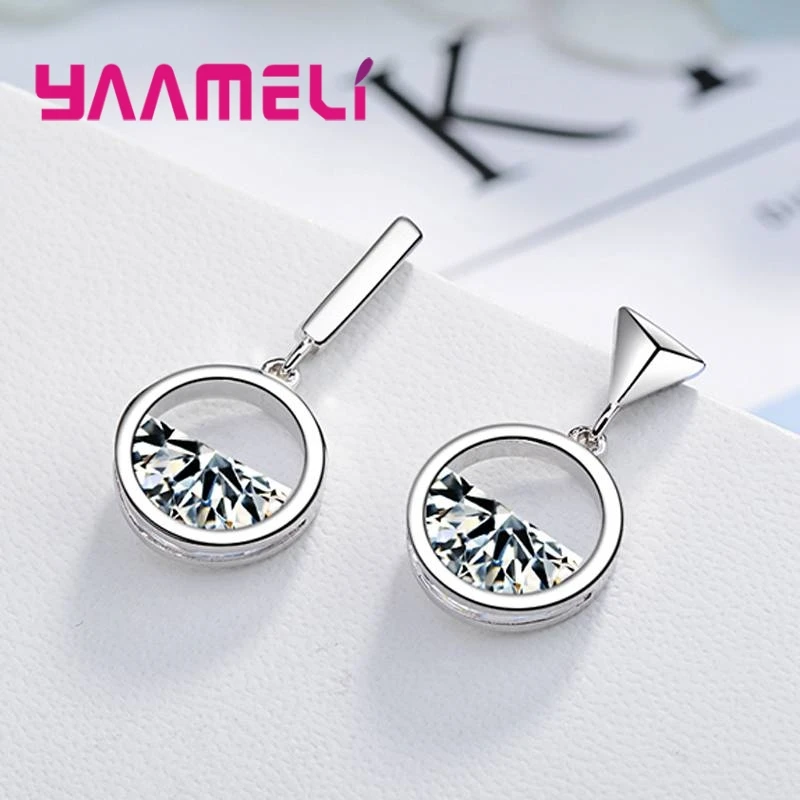 

New Arrival Women Fashion Earrings 925 Sterling Silver Earring Round Cubic Zirconia Jewelry Accessory Wholesale