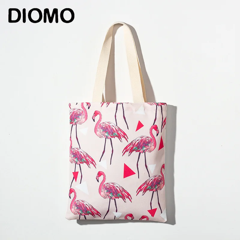 DIOMO Flamingo большая Холщовая Сумка для покупок женщин 2018 Высококачественная