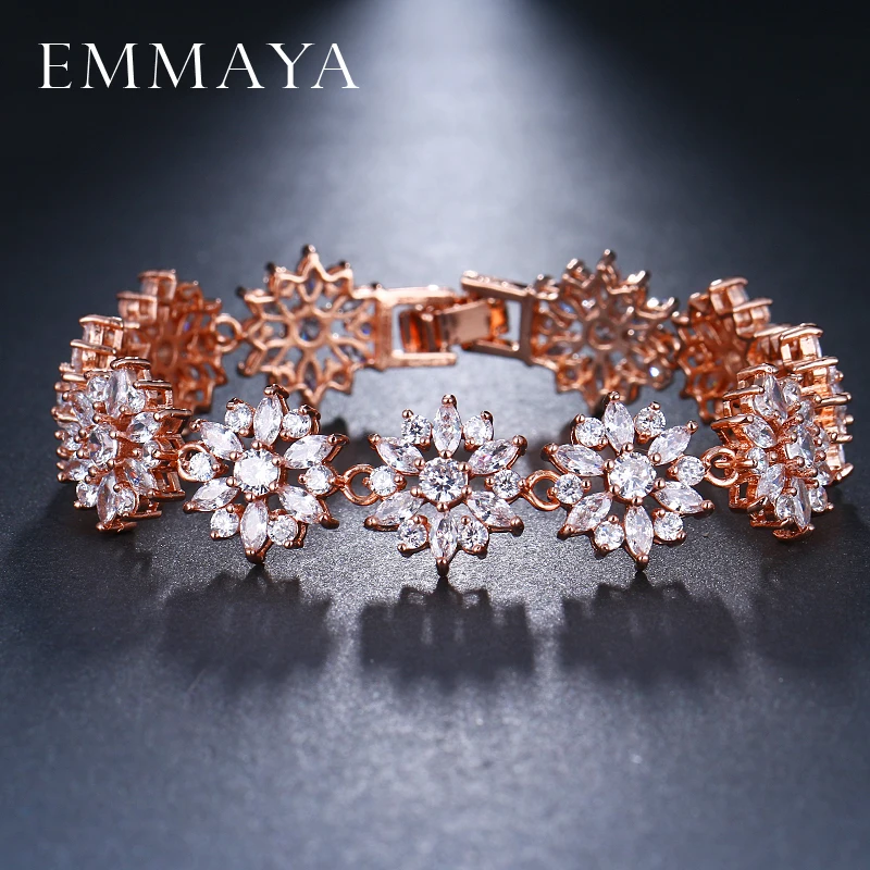Новый Цветочный браслет EMMAYA с микрозакрепкой блестящий Крошечный кристалл CZ