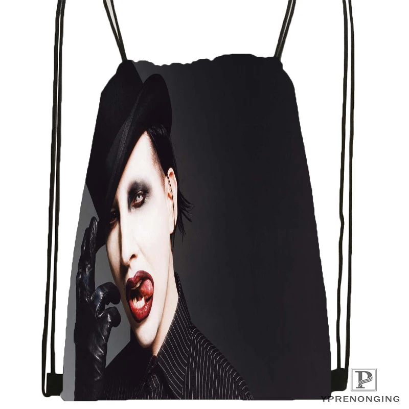 Рюкзак Marilyn Manson на шнурке сумка милый детский рюкзак черная задняя Сумка 31x40 см