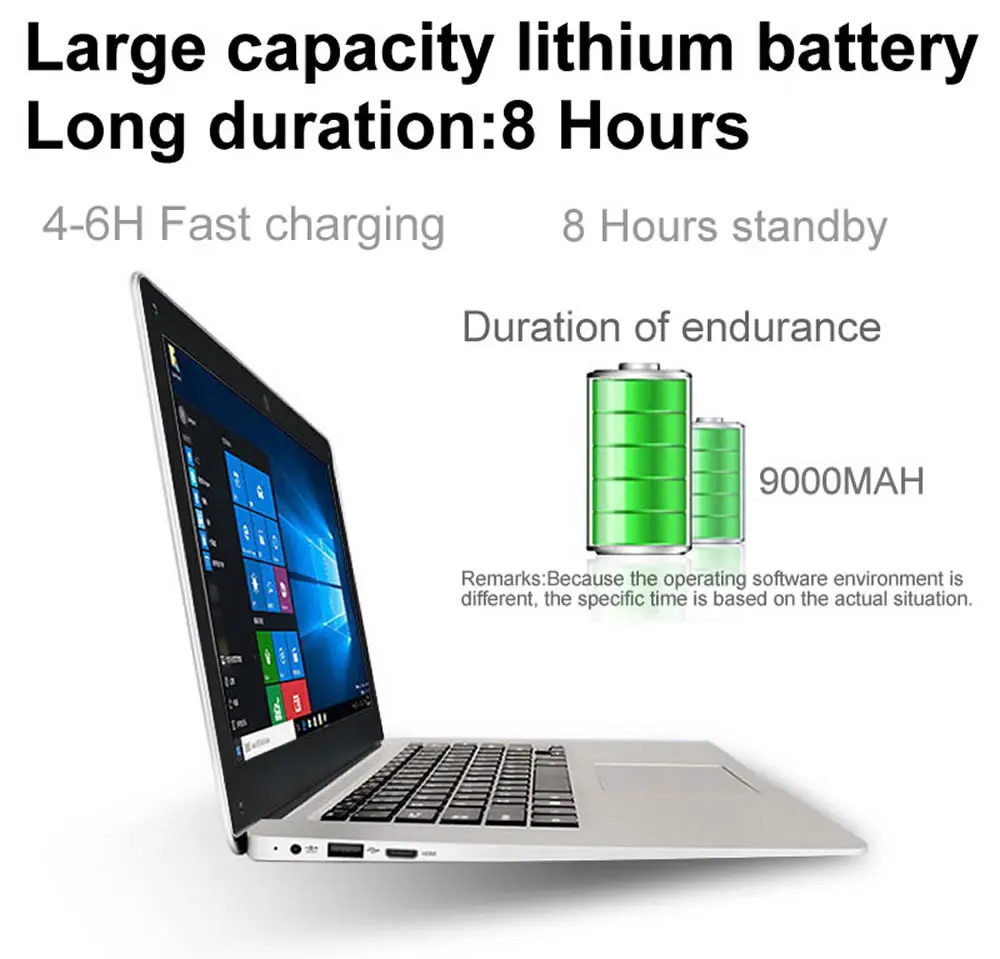 15 6 дюймовый ультратонкий ноутбук 6G 64G SSD большой аккумулятор Windows 10 камера WIFI bluetooth
