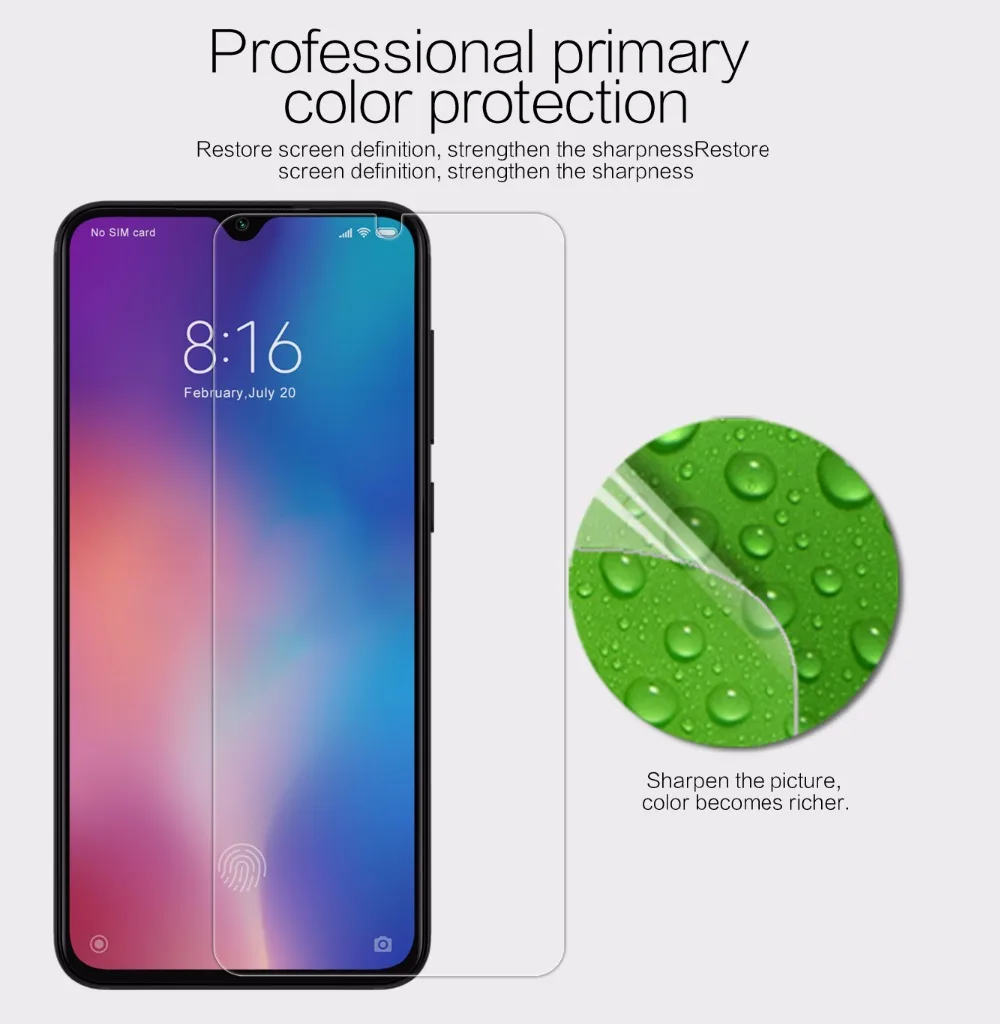 2 шт./лот Защитная пленка для Xiaomi mi 9 SE NILLKIN прозрачная глянцевая в розничной