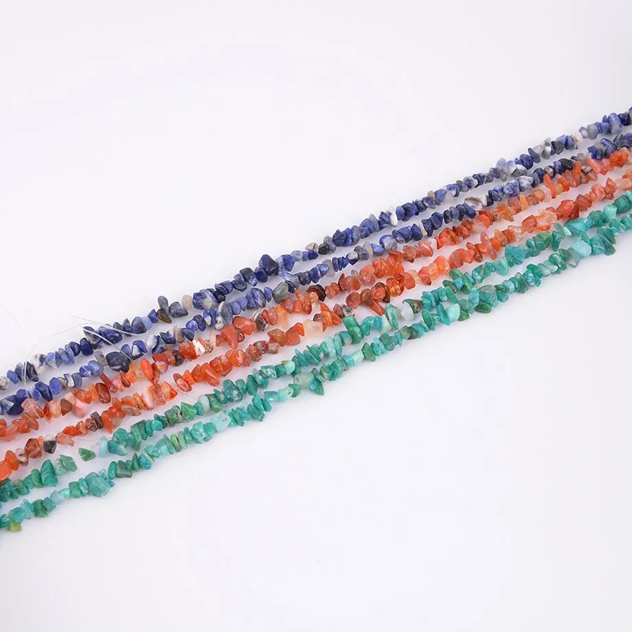 

Natural Stone Green Aventurine Lapis Crystal Pink Quartz Opal Tiger's Eye Chip beads 1 Strand Spacer Beaded for DIY Bracelet Jew