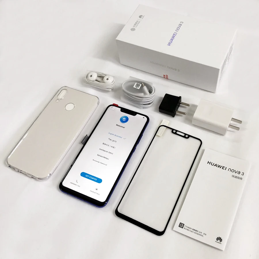 Смартфон huawei Nova 3 6 GB 128 мобильный телефон разблокировка лица Android 8 1 24MP 4 * Камера