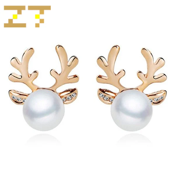 Лидер продаж модные серьги гвоздики с искусственным жемчугом серебристого и