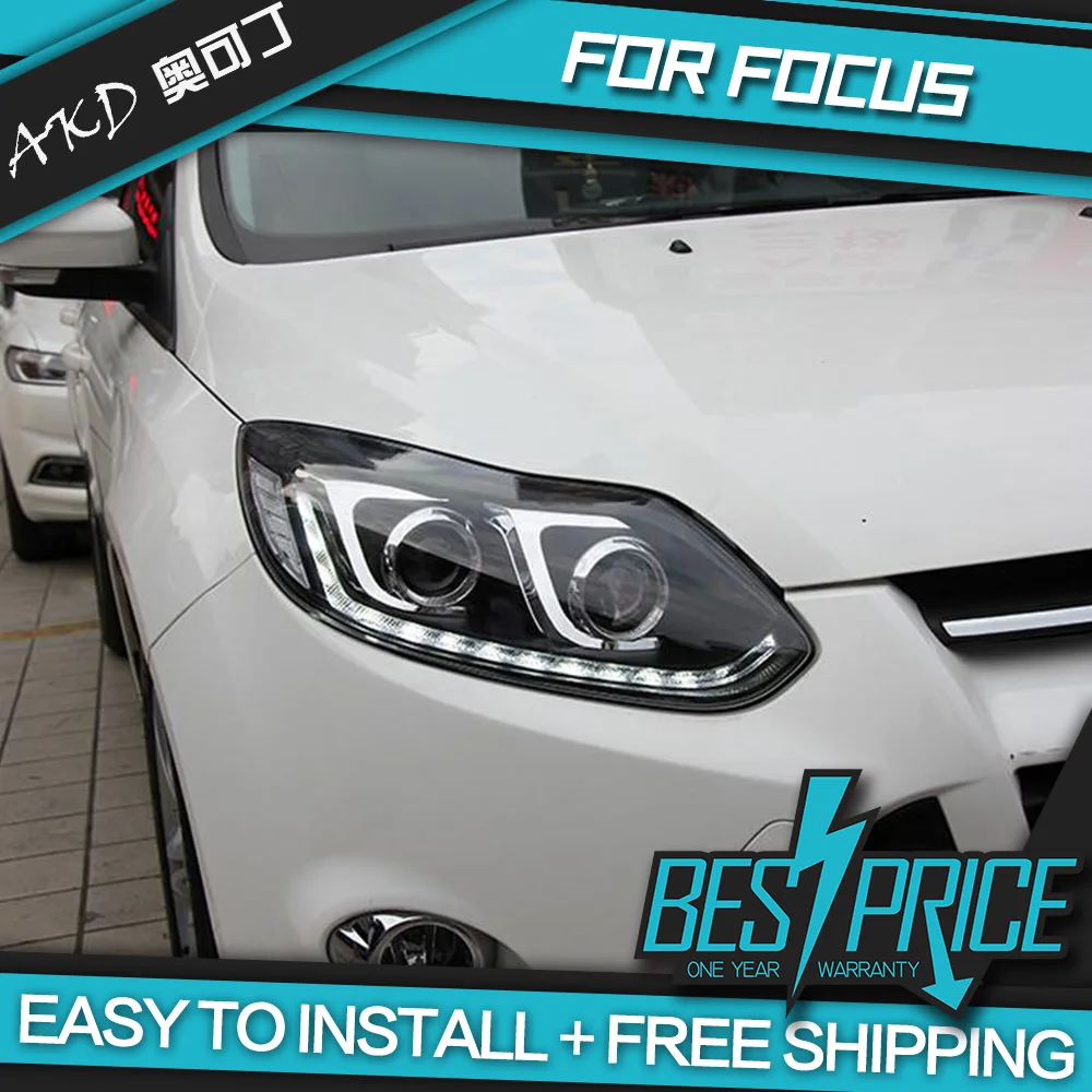 Автомобильный Стайлинг для Ford Focus фары 2012 2014 светодиодный задний фонарь DRL