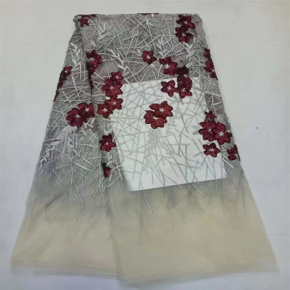 2017 последние африканские блесток вышитые Кружево Ткань Высокое качество