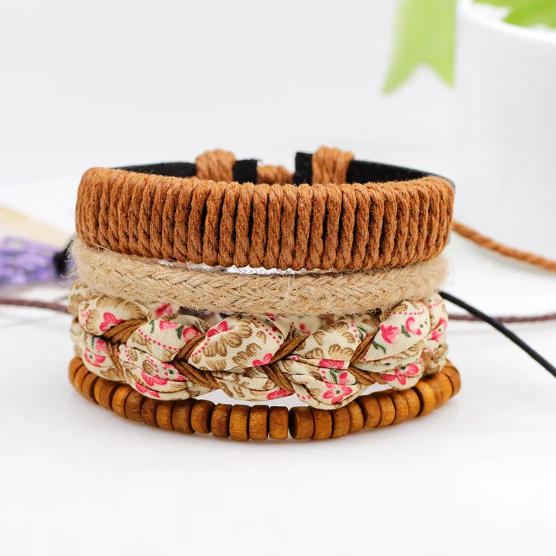 Тигр Тотем 1 компл. 4 шт. Плетеный Регулируемый кожаный Популярные браслет манжеты
