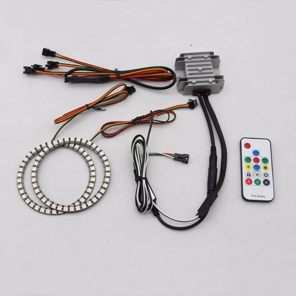 Вращающийся светильник RGBW Angel Eyes s DRL светодиодный многоцветный беспроводной