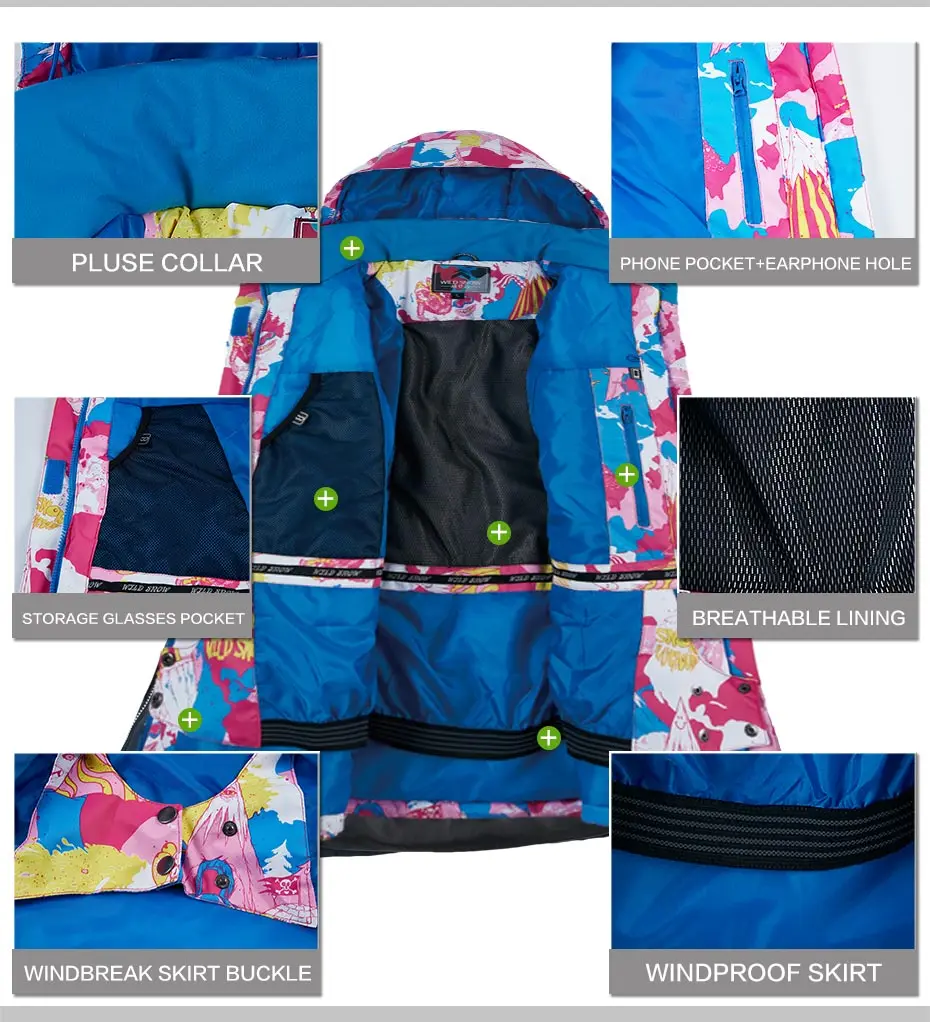 Women Ski Suit Brands New Windproof Waterproof Breathable Warmth Snow Jacket and Pant Winter Sets Skiing and Snowboarding Jacket
