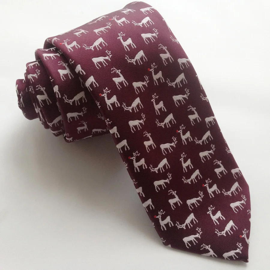 Уникальный дизайнерский галстук 2017 в рождественском стиле для вечерние бордовый