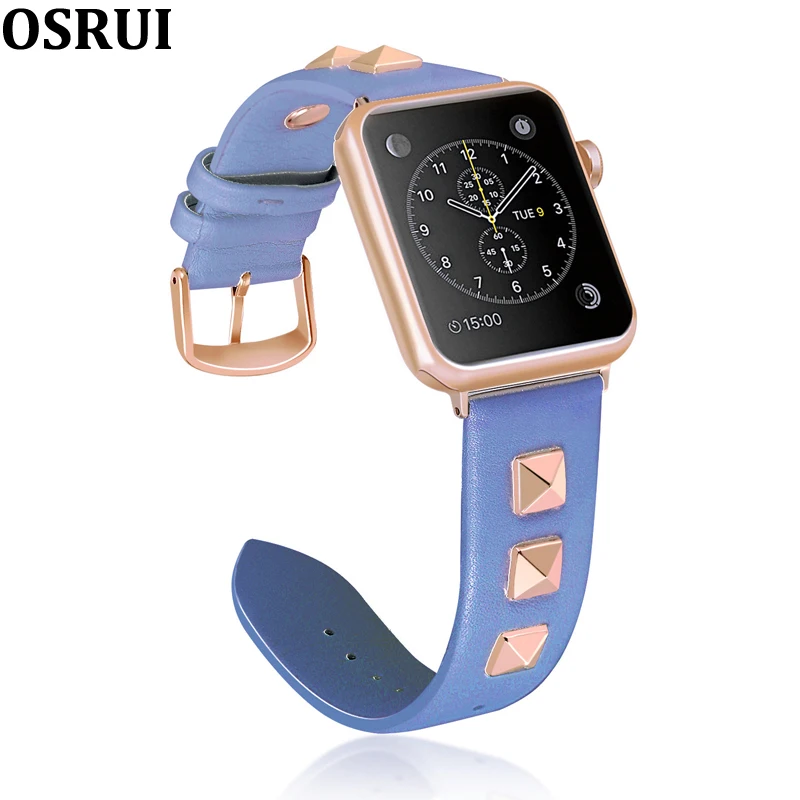 Кожаный ремешок для apple watch band 4 correa 44 мм 40 мм iwatch 38 мм 42 мм серия 4 3 2 браслет с заклепками аксессуары для apple watch