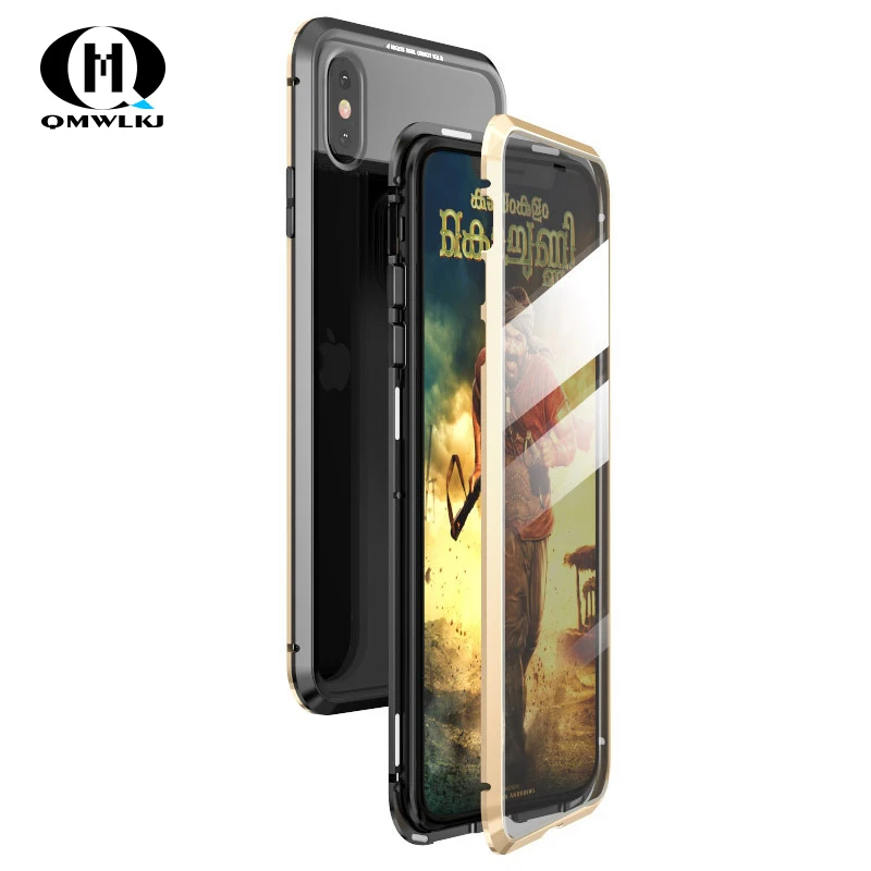 Двухсторонний стеклянный Магнитный чехол King для мобильного телефона iPhone 6 6S 7 8Plus X