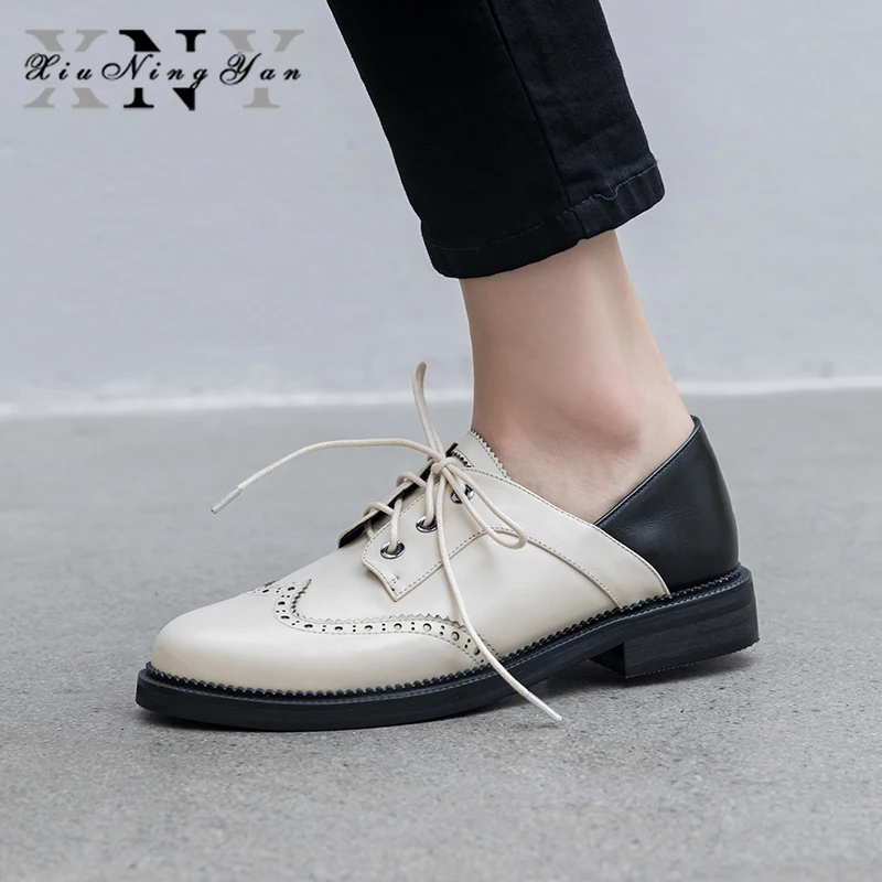 

Women Oxford Shoes Flat Genuine Leather Casual Vintage for Loafers Women Lady Shoes Handmade Flats Pink Female Oxfords Shoes