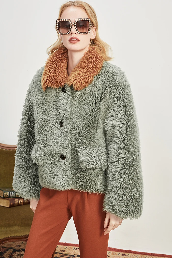 OFTBUY новое пальто с натуральным мехом, зимняя куртка для женщин, мех Мериносовой овцы, подкладка из натуральной кожи, Толстая теплая парка с натуральным мехом