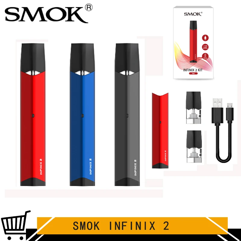 Оригинальный SMOK INFINIX 2 Pod Комплект 450 мАч батарея мл электронная сигарета картридж