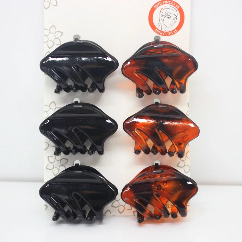 6 шт./компл. черные и Черепаховые цветные пластиковые заколки для волос 3 5 см