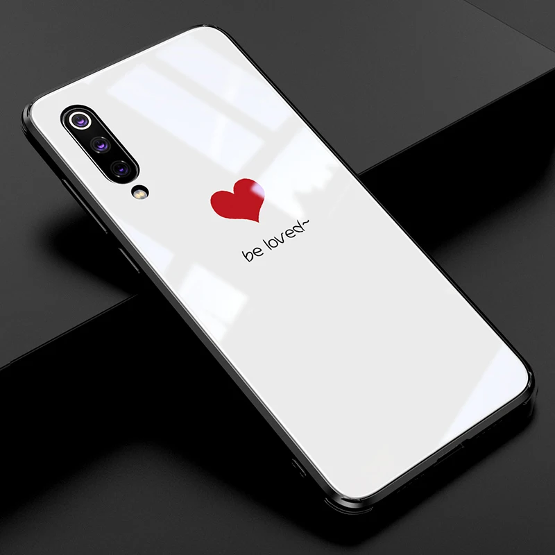 baiseaixin 6D стеклянный чехол с узором для xiaomi mi 9 mi 9 se, роскошные животные, закаленное стекло для любви, силиконовая рамка, Жесткий Чехол для xiaomi mi 9 mi 9 - Цвет: baiseaixin