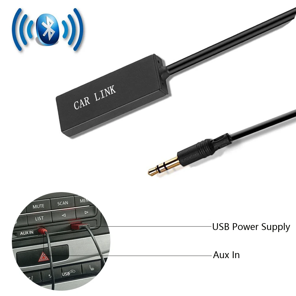 

Duszake Wireless Bluetooth Receiver 3.5mm Jack Audio Bluetooth Aux Adapter Music Receiver Car Cable Free for Speaker Headphone