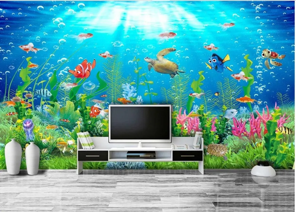 3d обои для комнат пейзаж пляж океан настенные фрески | Обустройство дома