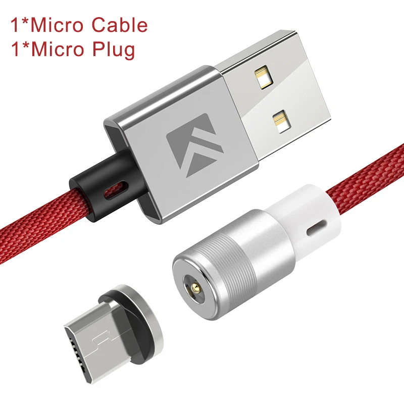 Micro Red FLOVEME Micro USB кабель 1 м светодиодный магнитный usb type-C кабель для мобильного телефона световые кабели для iPhone samsung S9 Xiaomi зарядное устройство - Цвет: Micro Red