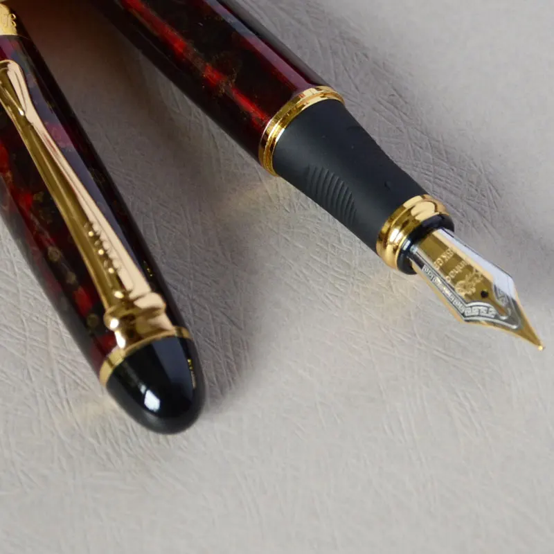 JINHAO X450 винный туман и золотой 18KGP 0 7 мм перо с широким основанием перьевая ручка 450