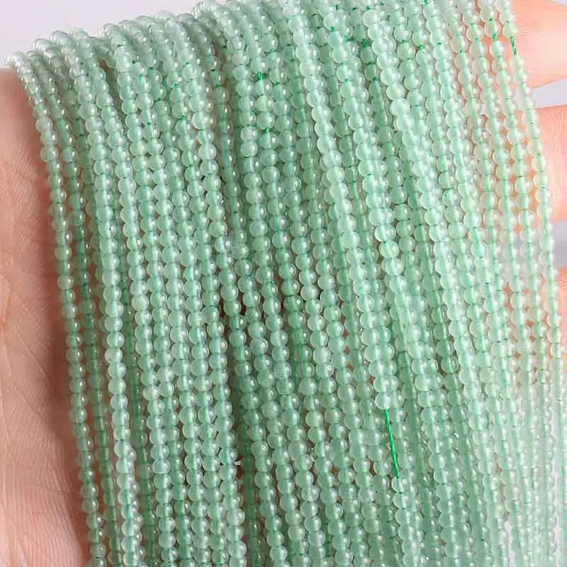 Green Aventurine Новинка,, бусы из натурального камня, розовые кварты, аметисты, Агаты, бусины для изготовления ювелирных изделий, бисероплетение, сделай сам, браслет 2 мм, 3 мм - Цвет: Green Aventurine