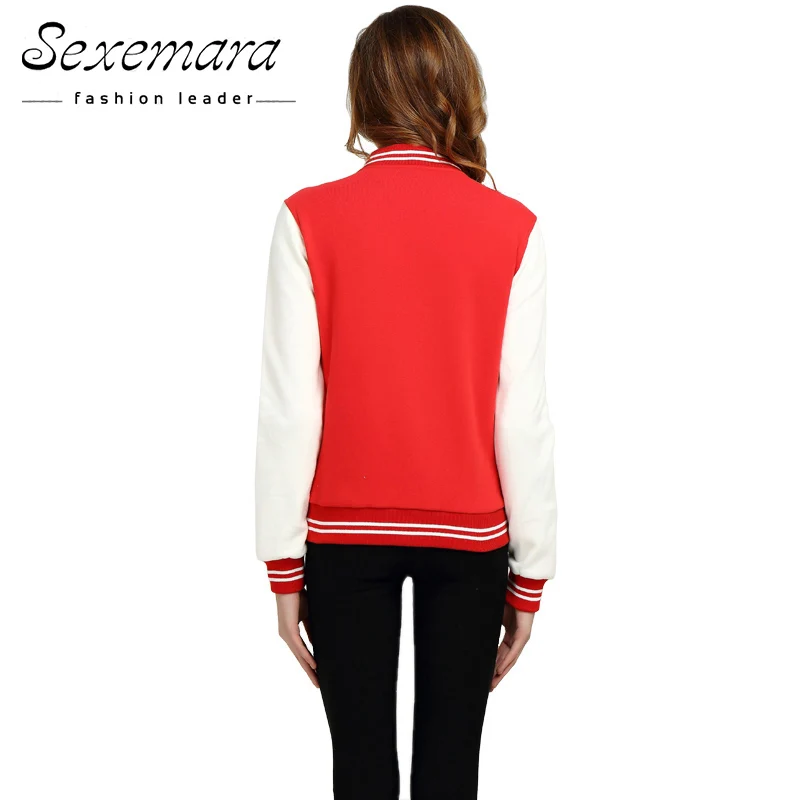 Бейсбольная куртка на пуговицах для женщин бомбер 2020 Классическая сращивания