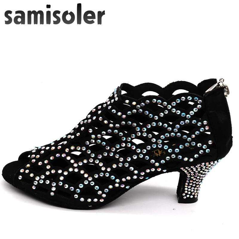 Танцевальные туфли Samisoler танцевальные на высоком каблуке со стразами для