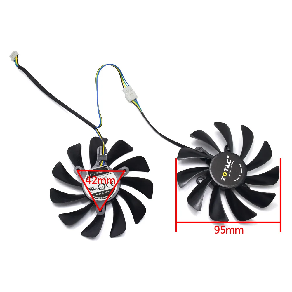 95 мм 42 мм 4PIN GTX 1080 Ti AMP охлаждающий вентилятор GPU для ZOTAC GeForce GTX 1080 Ti AMP Edition ZT-P10810D-10P охлаждение графической карты
