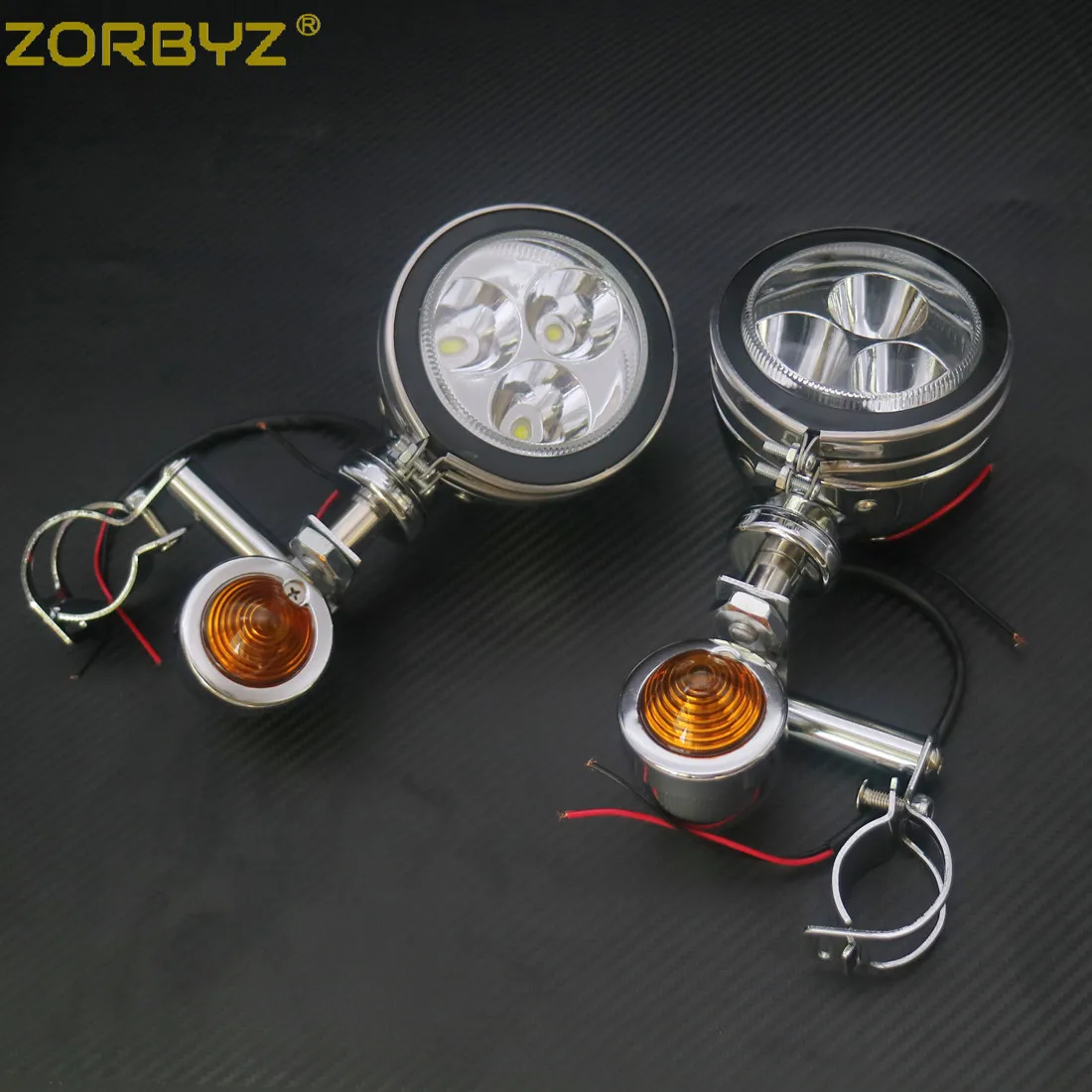ZORBYZ мотоциклетный хромированный металлический поворотный сигнал светодиодный
