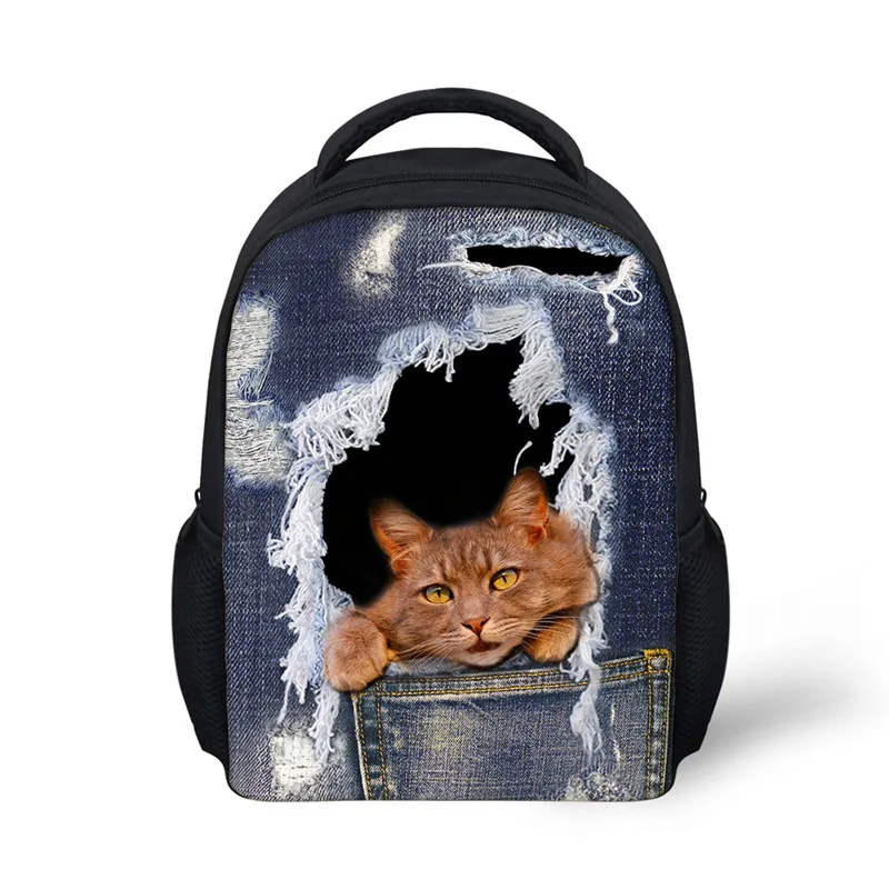 CC3660F FORUDESIGNS/Детский рюкзак, детские школьные рюкзаки для девочек, джинсовая сумка с принтом собаки из жемчуга, рюкзак для маленькой девочки, школьный рюкзак - Цвет: CC3660F
