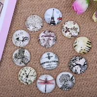 24pcs 121416mm restore antique ways element pattern round handmade photo glass cabochons glass dome cover diy handmade cabocho