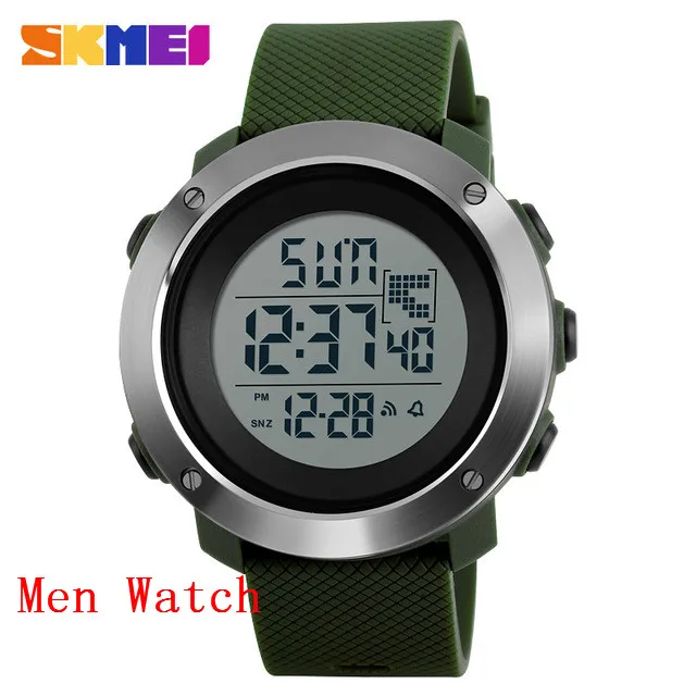 Green men watch Мужские модные спортивные часы для мужчин цифровой светодиодный электронные часы мужские военные водонепроницаемые наручные женские часы Relogio Masculino - Цвет: Green men watch
