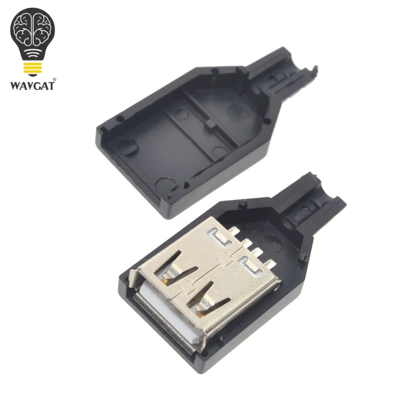 10 шт. 4 контактный разъем USB Type A с черной пластиковой крышкой|connector usb|connector usb aconnector