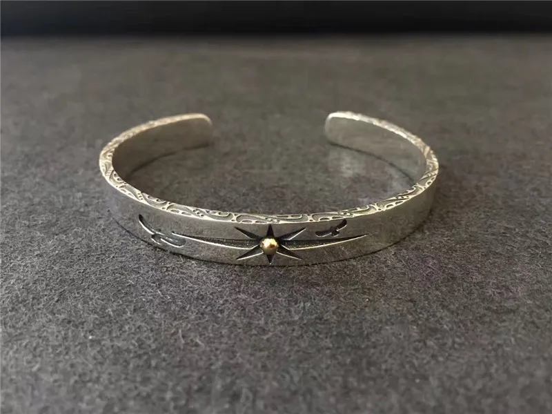 Solid Silver 925 Eagle& Sun Cuff Bangle Bracelet Men Women Vintage Indian Style Handmade Real 925 Sterling Silver Mens Jewelry