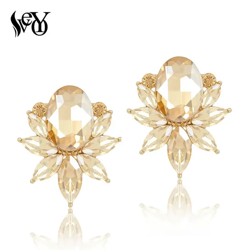 

VEYO Popular Luxury Crystal Stud Earrings Elegant Jewelry for women Brand New Design Best Selling