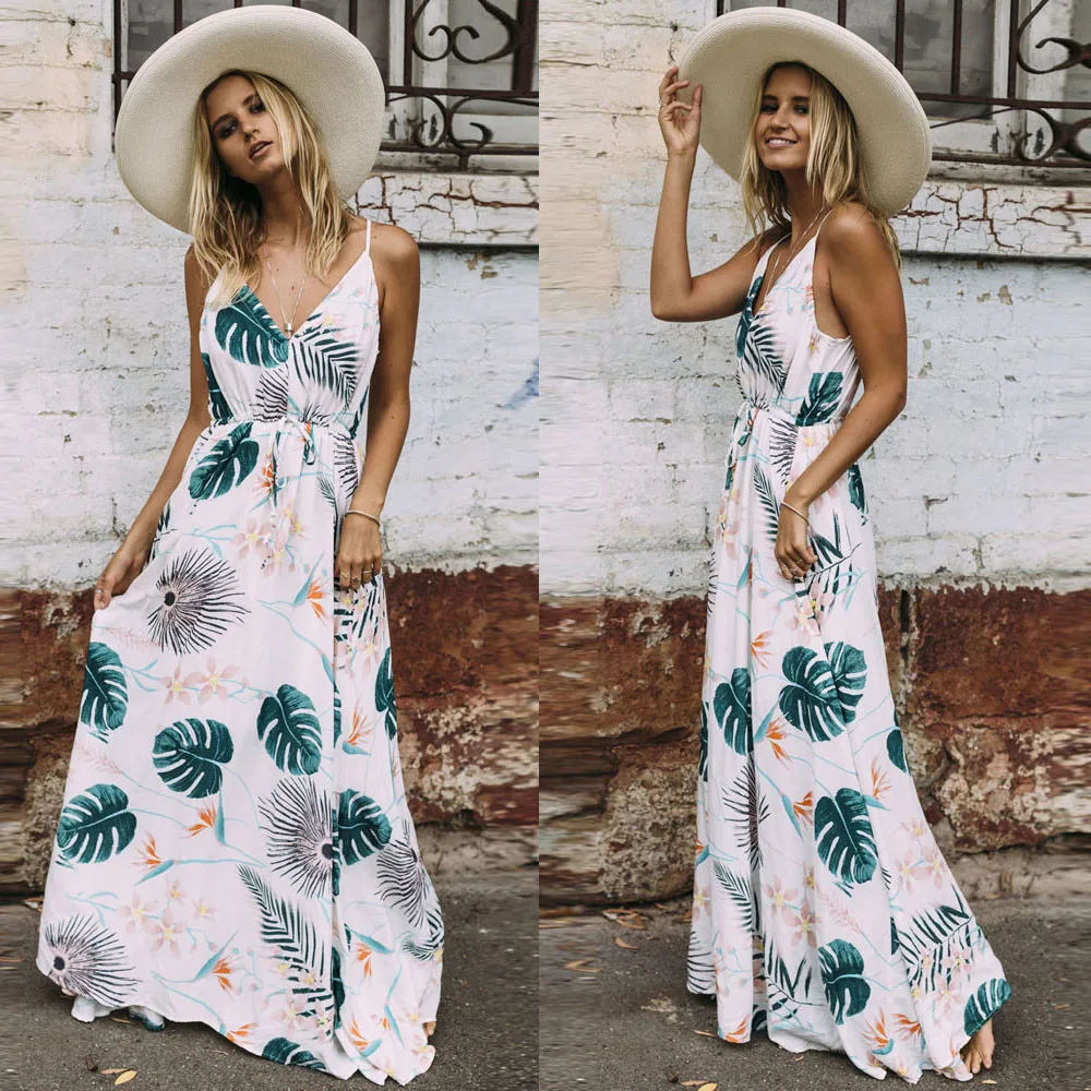 Новые женские летние Boho Длинные вечерние пляжные платья сарафаны vestito spiaggia пляжное платье plage накидка для пляжа