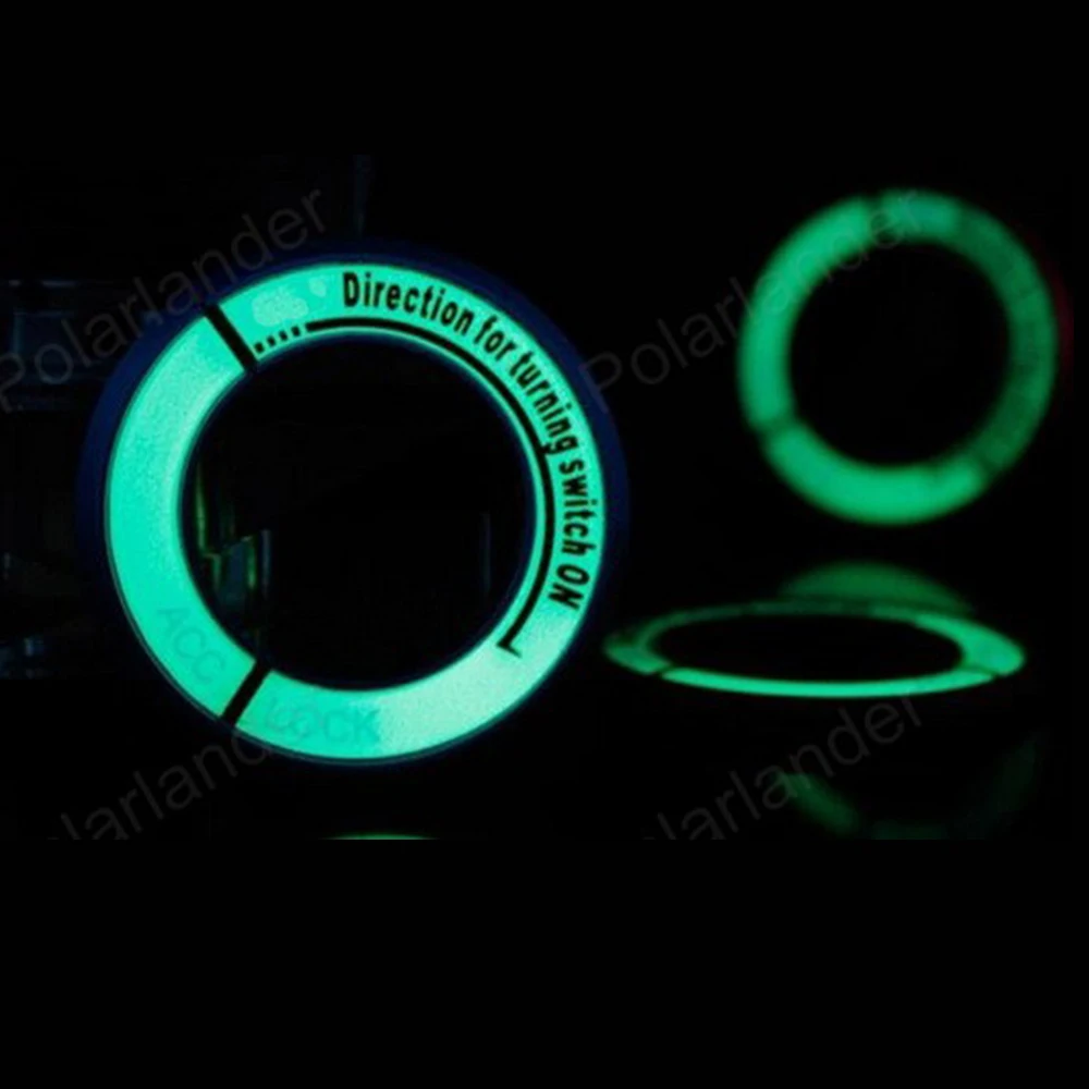 Украшение кольцо для ключей наклейка светящаяся на зажигание переключатель