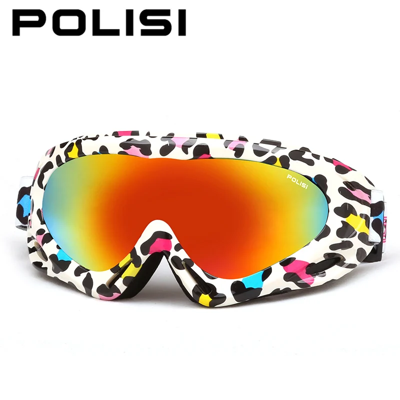 POLISI мужские и женские сноуборд лыжные очки UV400 Анти туман снегоход Скейт зимние