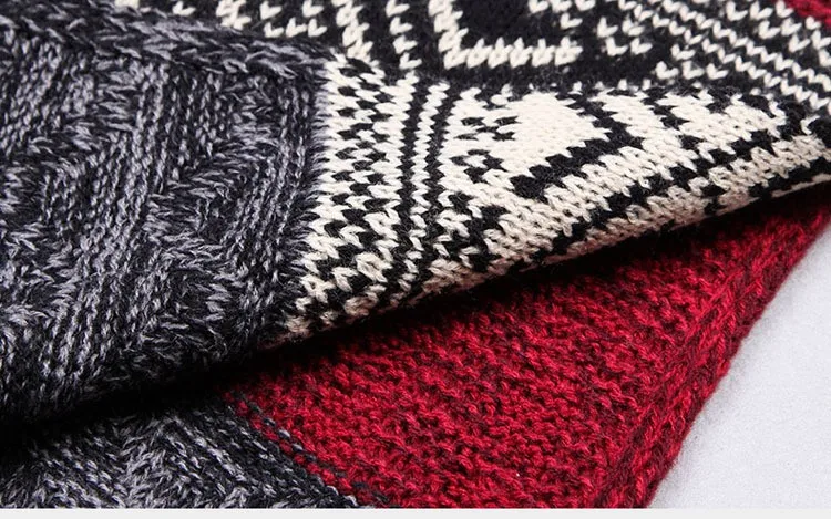 Зимний мужской шарф теплый шерстяной платок плетеное цвет