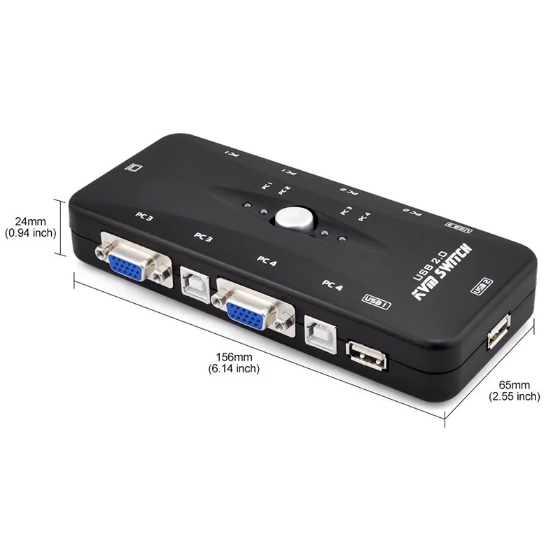 USB переключатели 2 0 VGA разветвитель 4 порта kvm переключатель принтер Мышь