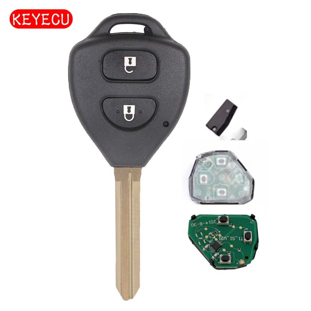 Keyecu Новый необработанный дистанционный ключ с 2 кнопками 315 МГц 4D67 чип для Toyota Corolla