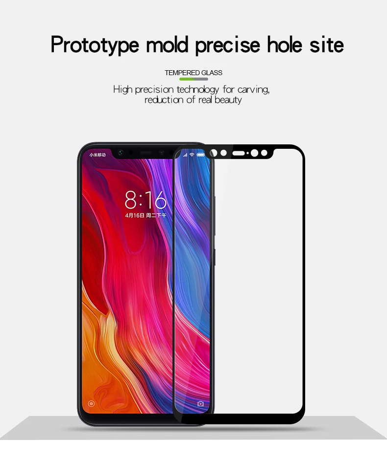 Mofi For xiaomi MI 8 mi8 6.21&quot Full Cover Color Tempered Glass Screen Protector Toughened Protective Film |