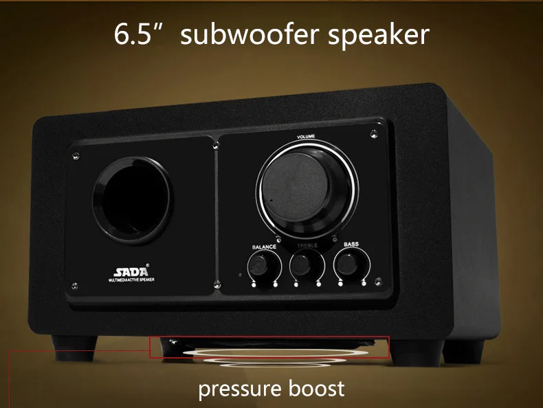 SADA SL 8026 мультимедийный компьютерный динамик активный 2 1 3 канала деревянный