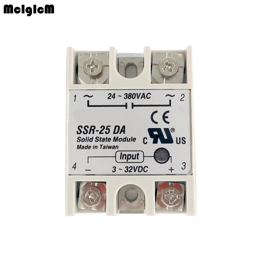 10 шт. твердотельный релейный модуль SSR 25DA 25A/250В 3 32В DC вход 24 380VAC выход|Интегральные