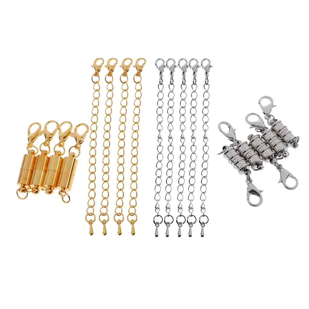 

18 Pieces Magnetic Losbater Clasp With Extender Chain DIY Craft Findings